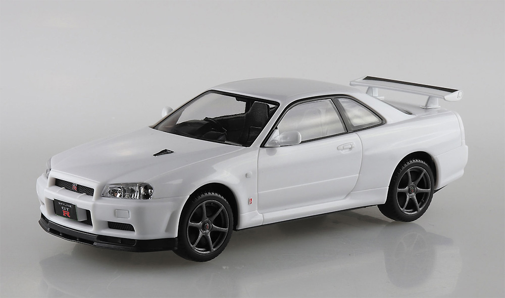 ニッサン R34 スカイライン GT-R ホワイト プラモデル (アオシマ ザ・スナップキット No.011-B) 商品画像_2