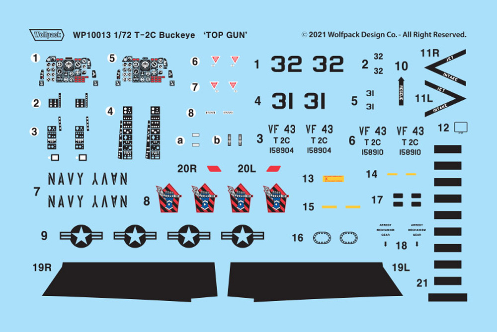 T-2C バックアイ トップガン プラモデル (ウルフパック ウルフパックデザイン プレミアムエディションキット No.WP10013) 商品画像_1