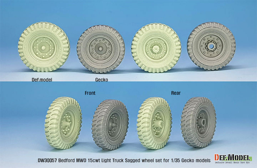 ベッドフォード MWD 15cwt トラック 自重変形タイヤ (ゲッコーモデル用) レジン (DEF. MODEL ホイール タイヤ No.DW30057) 商品画像_4