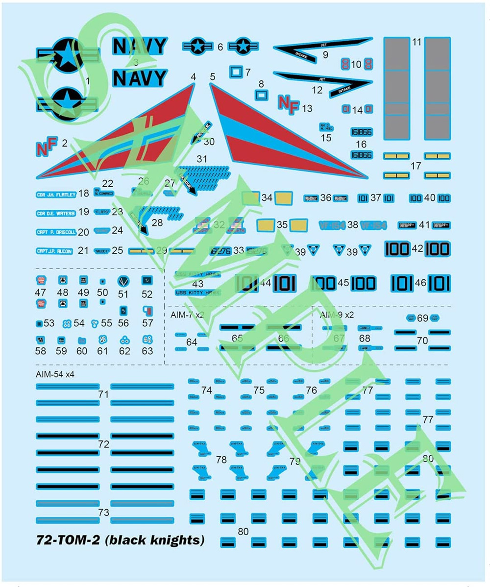 アメリカ海軍 F-14A トムキャット VF-154 ブラックナイツ プラモデル (童友社 凄！ プラモデル No.72-TOM-2) 商品画像_2