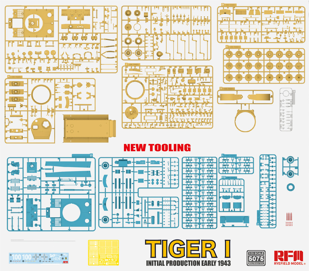 タイガー 1 重戦車 極初期型 100号車 1943年 w/連結組立可動式履帯 プラモデル (ライ フィールド モデル 1/35 Military Miniature Series No.5075) 商品画像_1