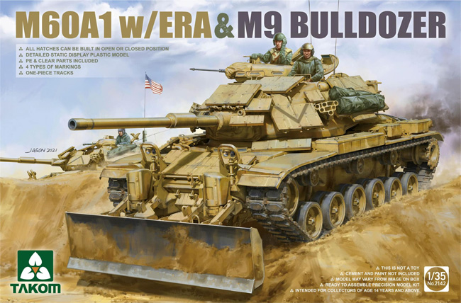 M60A1 w/ERA & M9 ドーザーブレード プラモデル (タコム 1/35 ミリタリー No.2142) 商品画像