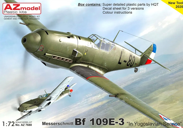 メッサーシュミット Bf109E-3 ユーゴスラビア プラモデル (AZ model 1/72 エアクラフト プラモデル No.AZ7688) 商品画像