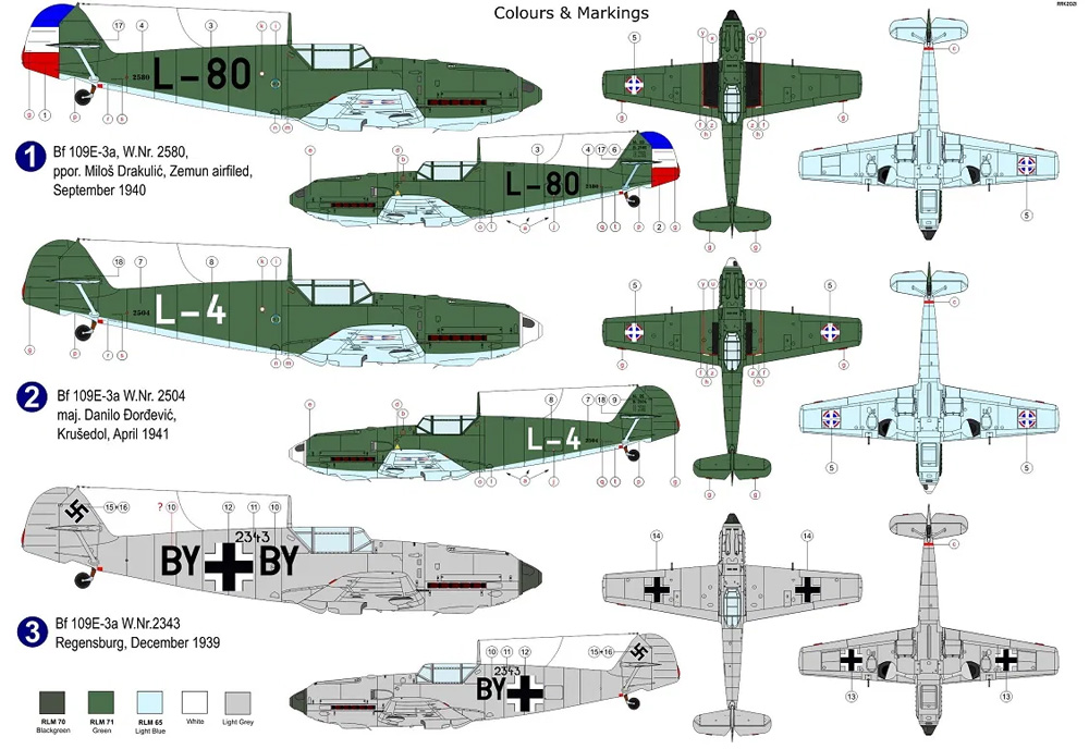 メッサーシュミット Bf109E-3 ユーゴスラビア プラモデル (AZ model 1/72 エアクラフト プラモデル No.AZ7688) 商品画像_1