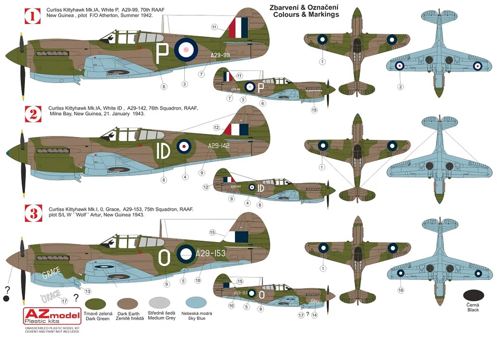 カーチス キティホーク Mk.1a RAAF プラモデル (AZ model 1/72 エアクラフト プラモデル No.AZ7694) 商品画像_1