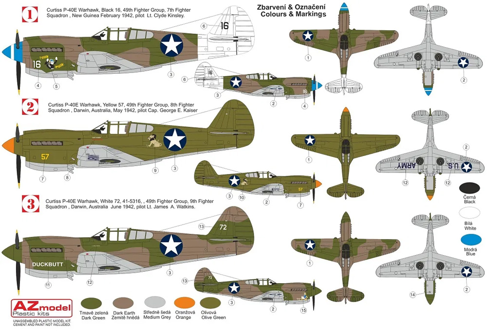 カーチス P-40E ウォーホーク 第49戦闘航空群 プラモデル (AZ model 1/72 エアクラフト プラモデル No.AZ7695) 商品画像_1