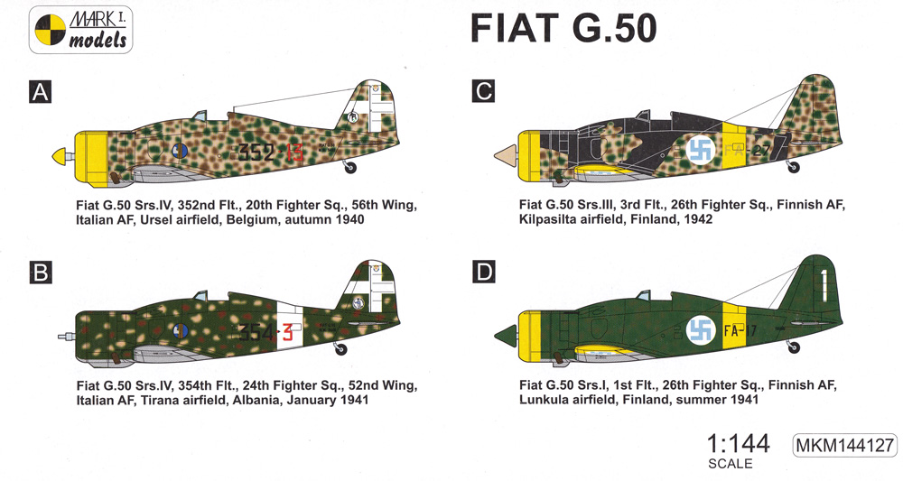 フィアット G.50 初期型 2in1 プラモデル (MARK 1 MARK 1 models No.MKM144127) 商品画像_1