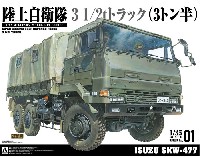 アオシマ 1/35 ミリタリーモデルキット 陸上自衛隊 3 1/2t トラック (ISUZU SKW-477)