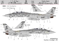 HAD MODELS 1/32 デカール F-14A トムキャット VF-84 ジョリー ロジャース USS ニミッツ 1986 ロービジ デカール