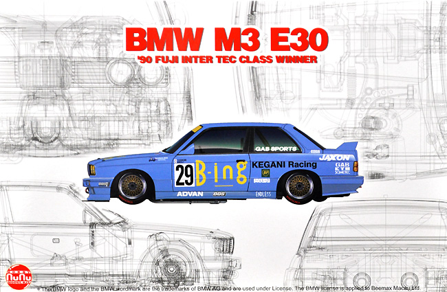 BMW M3 E30 Gr.A 1990 インターTEC クラスウィナー in 富士スピードウェイ プラモデル (NuNu 1/24 レーシングシリーズ No.PN24019) 商品画像