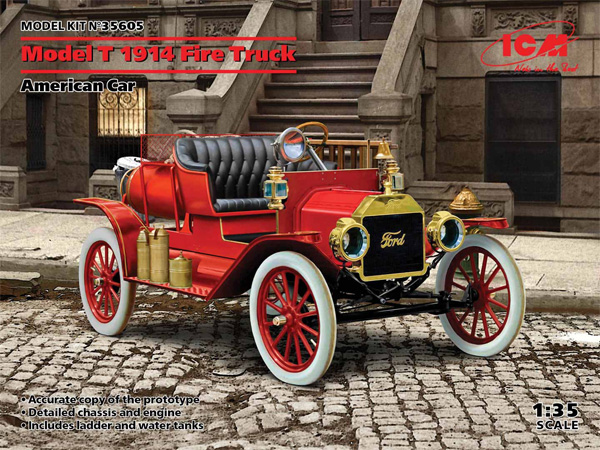 Ｔ型フォード 1914 消防車 プラモデル (ICM 1/35 ミリタリービークル・フィギュア No.35605) 商品画像