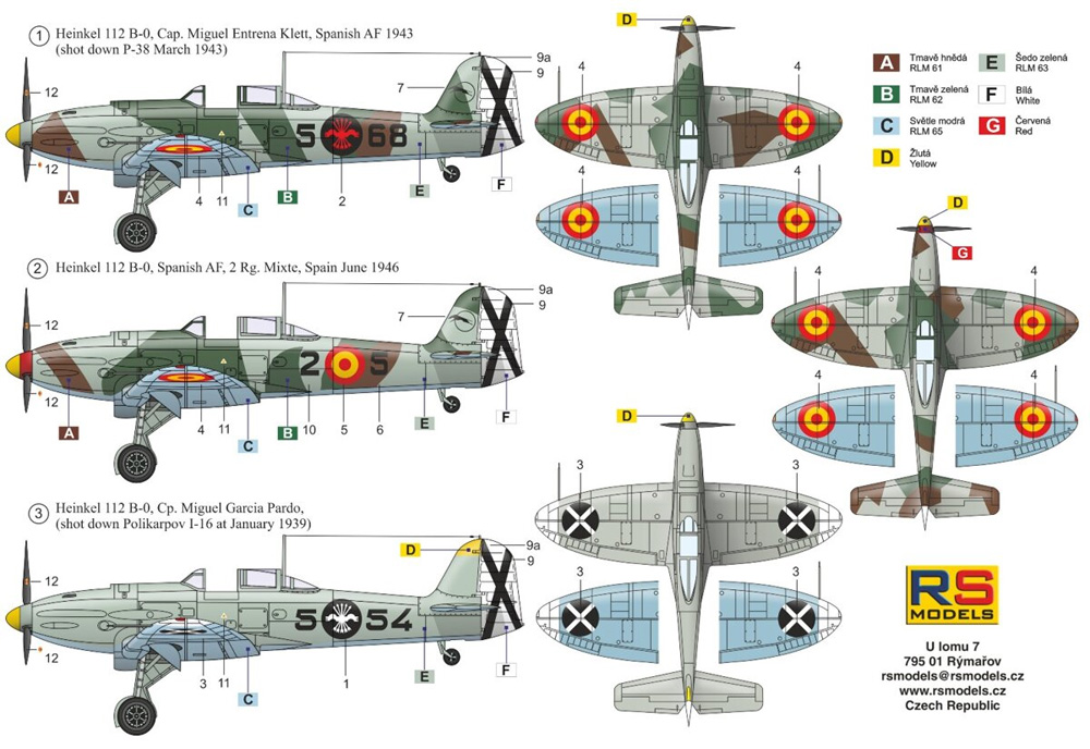 ハインケル 112B スペイン空軍 戦闘機 プラモデル (RSモデル 1/72 エアクラフト プラモデル No.92263) 商品画像_1