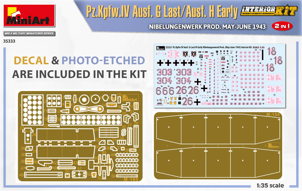 4号戦車G型 後期 / 4号戦車H型 初期 ニーベルンゲン工場製 (1943年5月-6月) インテリアキット プラモデル (ミニアート 1/35 WW2 ミリタリーミニチュア No.35333) 商品画像_1