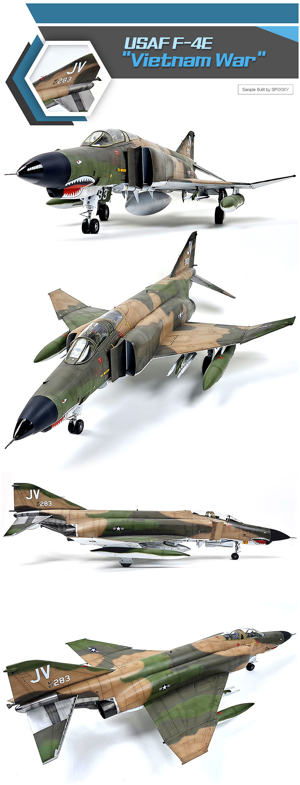 F-4E ファントム 2 ベトナム戦争 プラモデル (アカデミー 1/32 Scale Aircraft No.12133) 商品画像_3