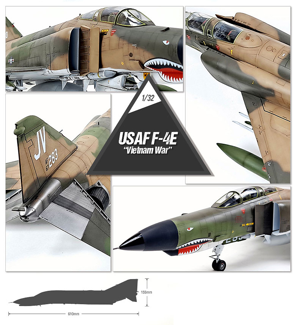 F-4E ファントム 2 ベトナム戦争 プラモデル (アカデミー 1/32 Scale Aircraft No.12133) 商品画像_4