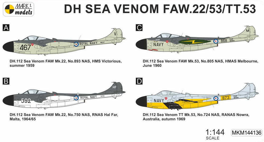 DH シーベノム FAW.22/53/TT.53 極東・オーストラリア 2in1 プラモデル (MARK 1 MARK 1 models No.MKM144136) 商品画像_1