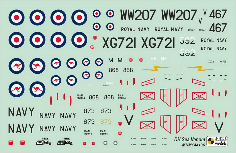 DH シーベノム FAW.22/53/TT.53 極東・オーストラリア 2in1 プラモデル (MARK 1 MARK 1 models No.MKM144136) 商品画像_2