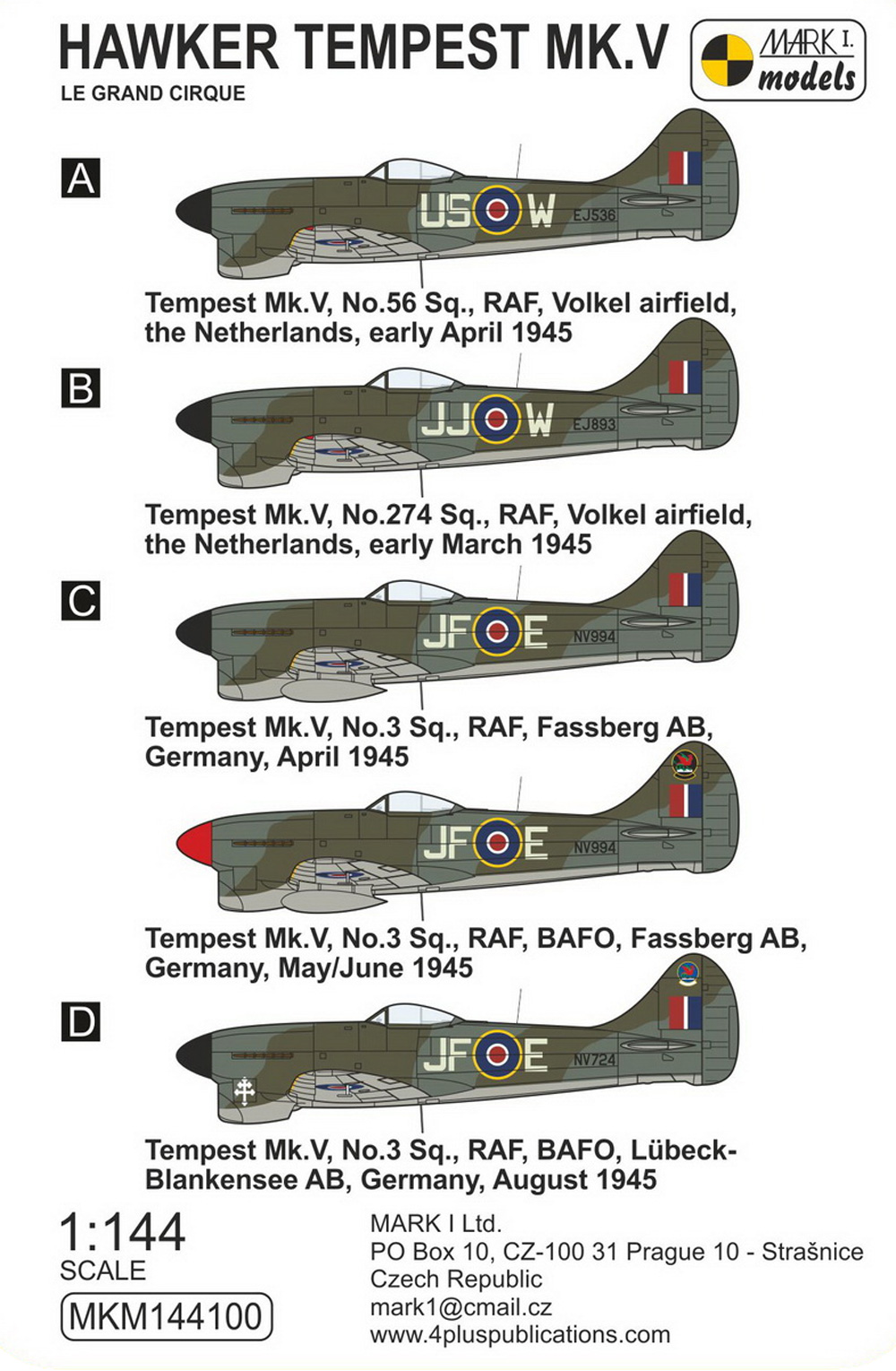 ホーカー テンペスト Mk.5 撃墜王・クロステルマン プラモデル (MARK 1 MARK 1 models No.MKM144100) 商品画像_1