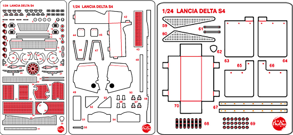 ランチア デルタ S4 '86 モンテカルロラリー用 ディテールアップパーツ エッチング (NuNu ディテールアップパーツシリーズ No.NE24030) 商品画像_1