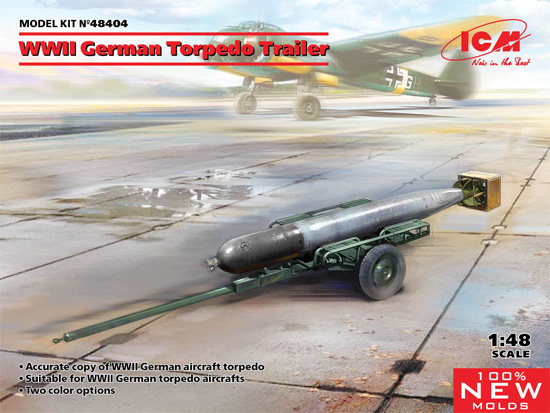 WW2 ドイツ 魚雷牽引トレーラー プラモデル (ICM 1/48 ミリタリービークル No.48404) 商品画像