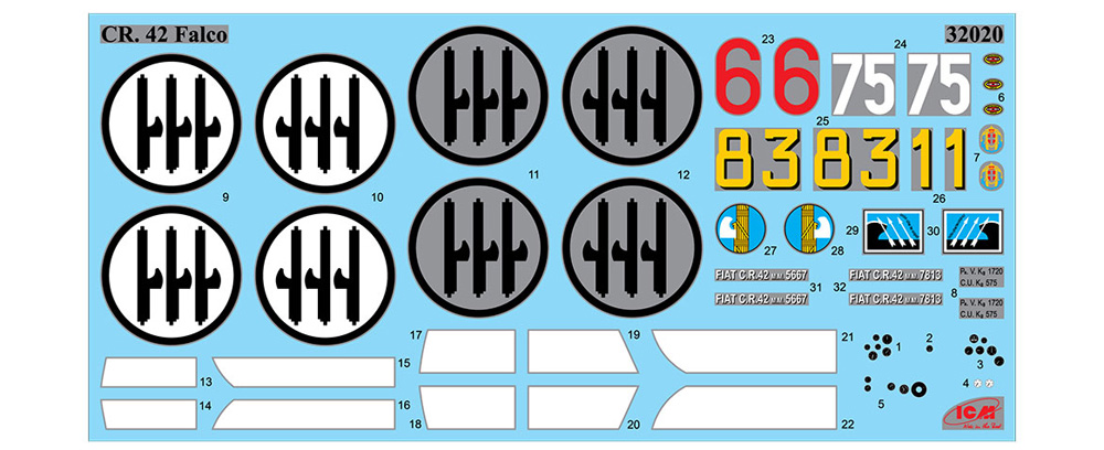 CR.42 ファルコ w/イタリアパイロット 熱帯仕様 プラモデル (ICM 1/32 エアクラフト No.32025) 商品画像_1