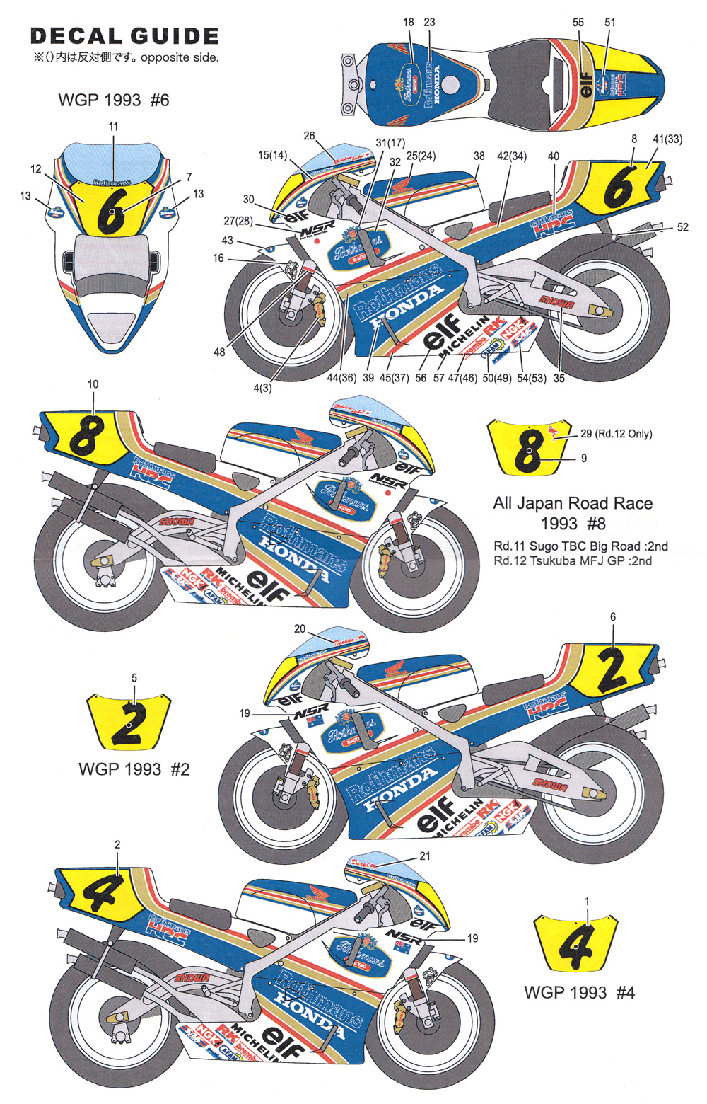 NSR500 WGP1993 トランスキット トランスキット (スタジオ27 バイク トランスキット No.TK1251) 商品画像_2