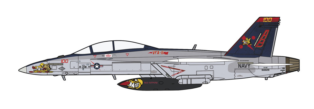 F/A-18F スーパーホーネット VFA-11 レッドリッパーズ CAG 2013 プラモデル (ハセガワ 1/72 飛行機 限定生産 No.02385) 商品画像_1