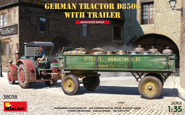 ドイツ トラクター D8506 w/トレーラー プラモデル (ミニアート 1/35 ミニチュアシリーズ No.38038) 商品画像