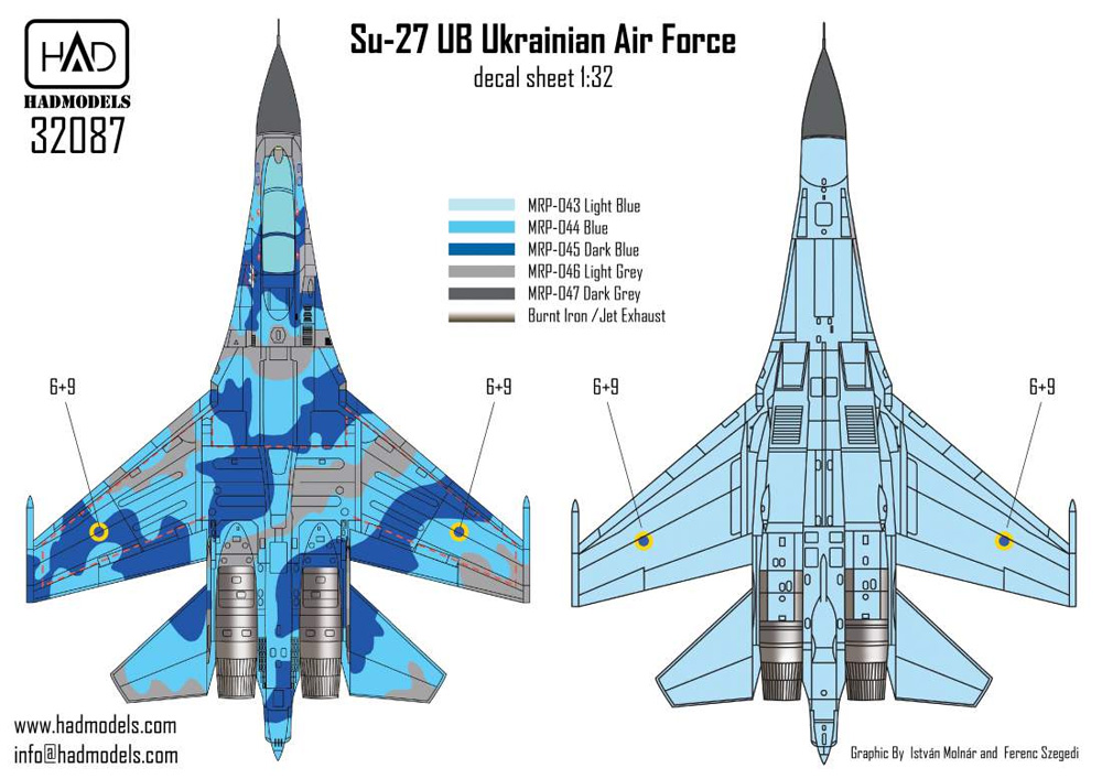 スホーイ Su-27UB ウクライナ空軍 デカール デカール (HAD MODELS 1/32 デカール No.32087) 商品画像_2