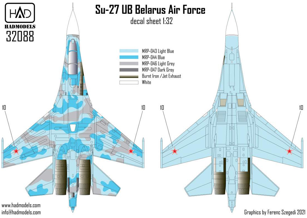 スホーイ Su-27UB ベラルーシ空軍 デカール デカール (HAD MODELS 1/32 デカール No.32088) 商品画像_2