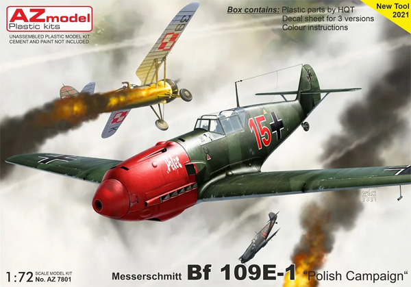 メッサーシュミット Bf109E-1 ポーランド侵攻 プラモデル (AZ model 1/72 エアクラフト プラモデル No.AZ7801) 商品画像