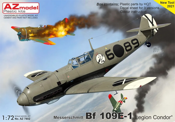 メッサーシュミット Bf109E-1 コンドル軍団 プラモデル (AZ model 1/72 エアクラフト プラモデル No.AZ7802) 商品画像