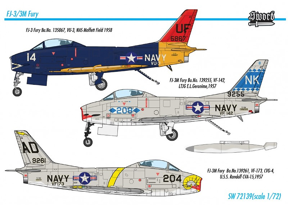 FJ-3/3M フューリー プラモデル (ソード 1/72 エアクラフト プラモデル No.SW72139) 商品画像_1