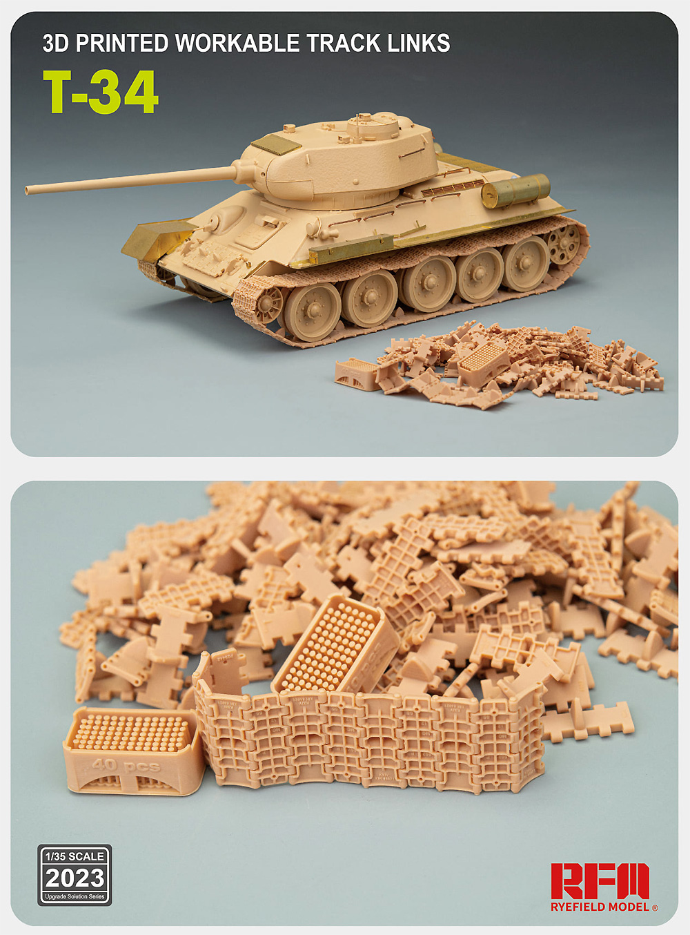 T-34 可動式履帯 (3Dプリンター製) レジン (ライ フィールド モデル Upgrade Solution Series No.2023) 商品画像_1