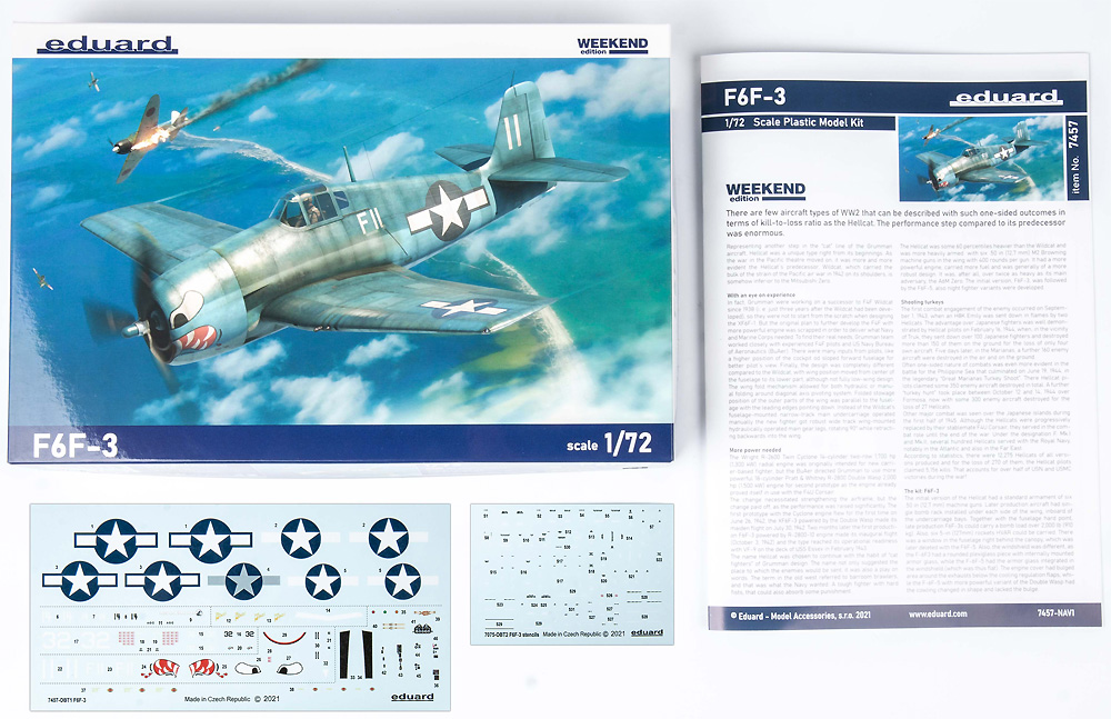 グラマン F6F-3 ヘルキャット プラモデル (エデュアルド 1/72 ウィークエンド エディション No.7457) 商品画像_1