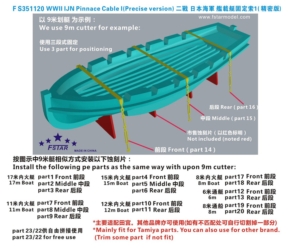 日本海軍 艦載艇 固定バンド 1 (精密版) エッチング (ファイブスターモデル 1/350 艦船用 汎用 ディテールアップパーツ No.FS351120) 商品画像_2