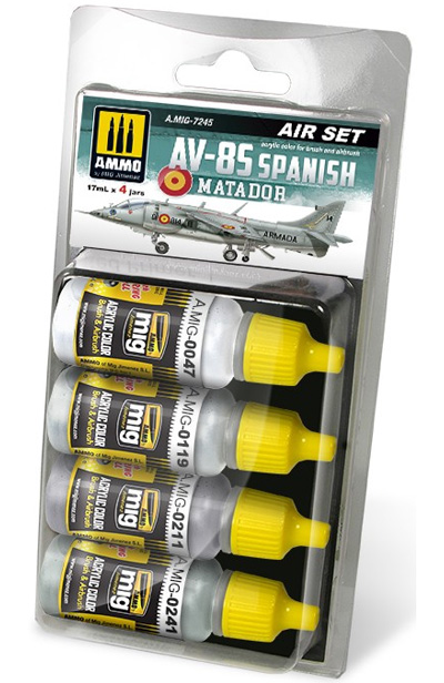 スペイン空軍 AV-8S マタドール用 カラーセット 塗料 (アモ AIR SET (Acrylic Color) No.A.MIG-7245) 商品画像