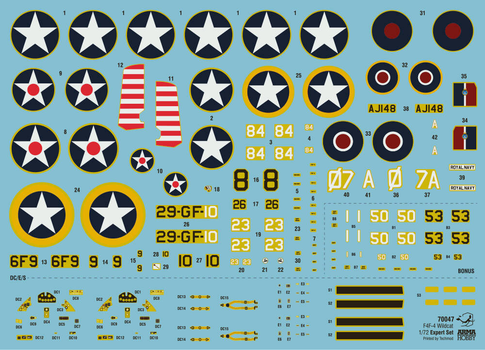 F4F-4 ワイルドキャット エキスパートセット プラモデル (アルマホビー 1/72 エアクラフト プラモデル No.70047) 商品画像_2