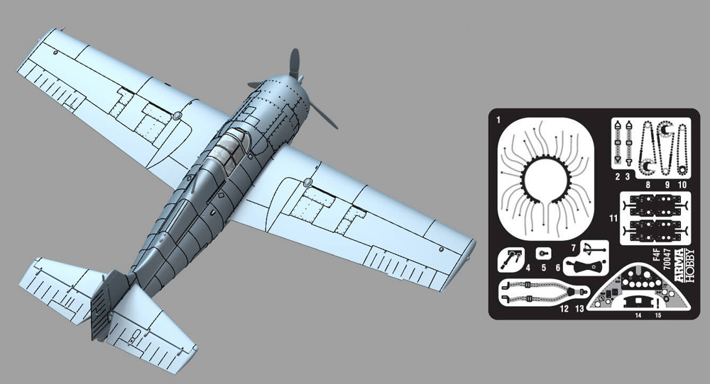 F4F-4 ワイルドキャット エキスパートセット プラモデル (アルマホビー 1/72 エアクラフト プラモデル No.70047) 商品画像_3