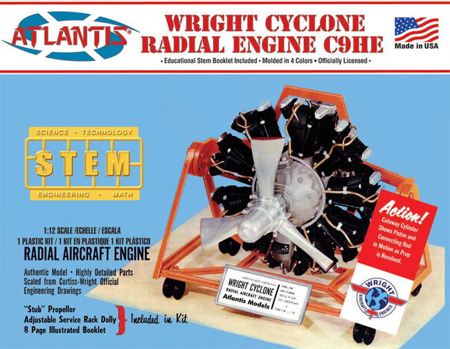 ライト サイクロン ラジアルエンジン C9HE プラモデル (アトランティス プラスチックモデルキット No.M6052) 商品画像