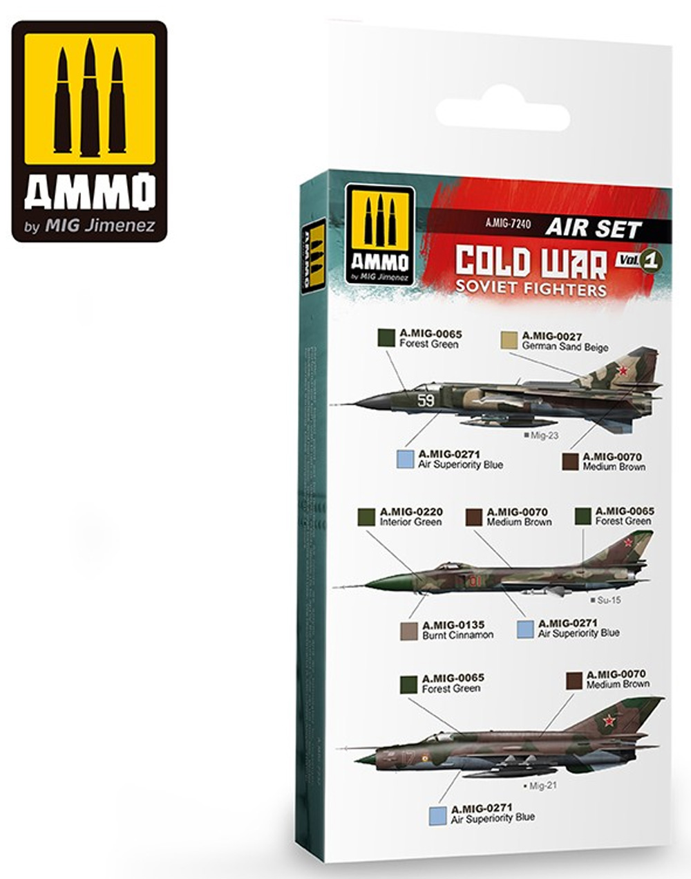 冷戦時のソビエト戦闘機 カラーセット Vol.1 塗料 (アモ AIR SET (Acrylic Color) No.A.MIG-7240) 商品画像_1