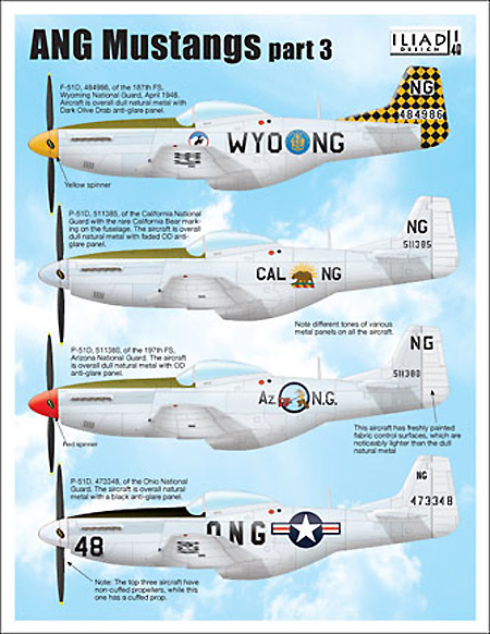 P-51D マスタング アメリカ空軍州兵 デカール part.3 デカール (イリアド 1/48 デカール No.ILD48038) 商品画像