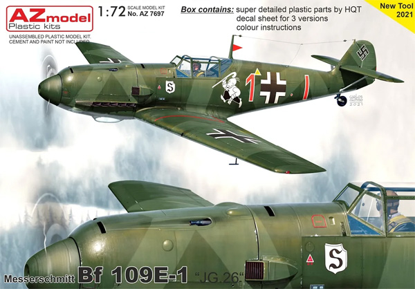 メッサーシュミット Bf109E-1 JG.26 プラモデル (AZ model 1/72 エアクラフト プラモデル No.AZ7697) 商品画像