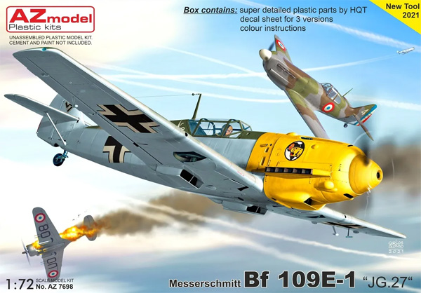 メッサーシュミット Bf109E-1 JG.27 プラモデル (AZ model 1/72 エアクラフト プラモデル No.AZ7698) 商品画像