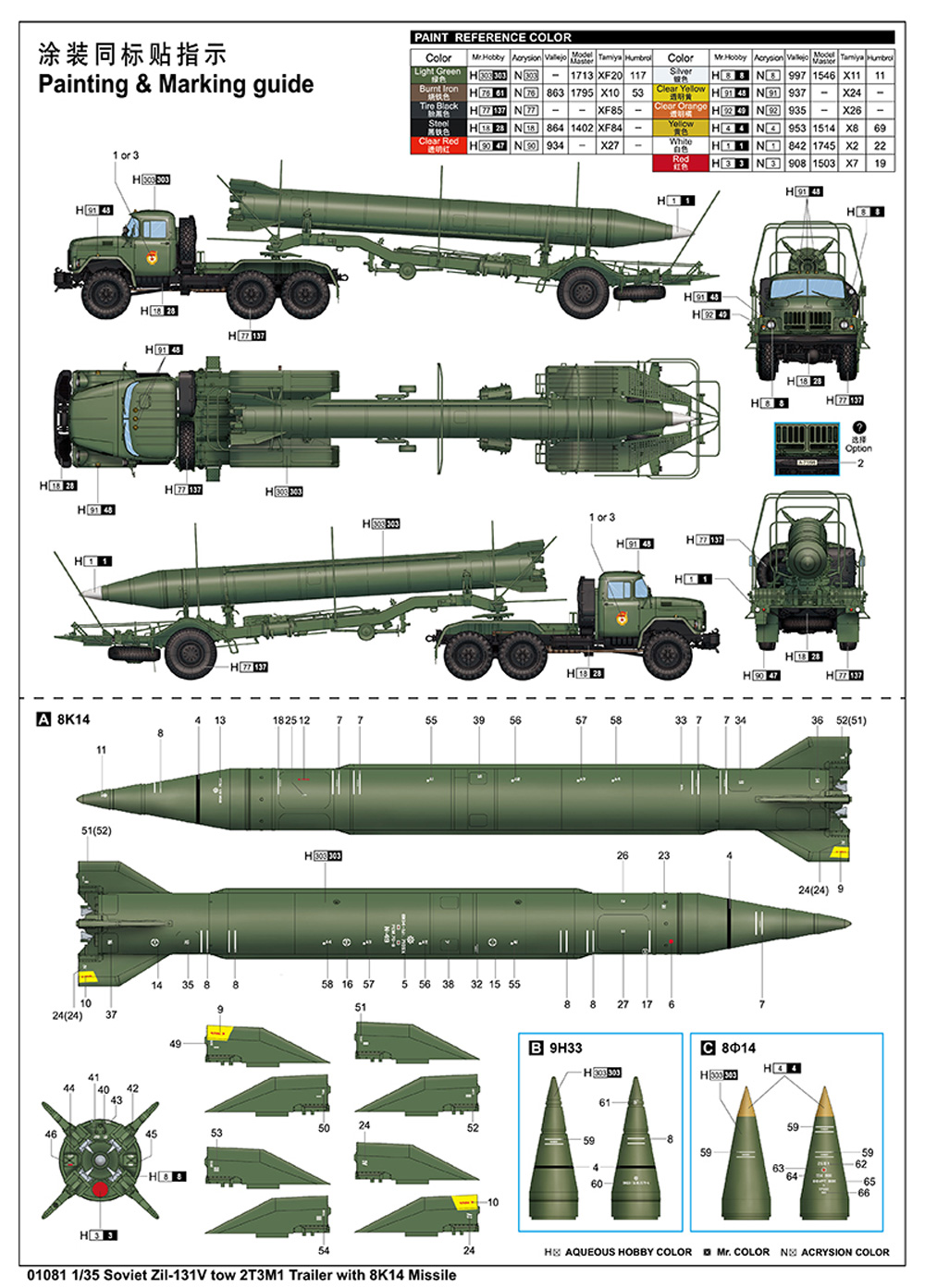 Zil-131V トラック / 8K14 ミサイルトレーラー プラモデル (トランペッター 1/35 AFVシリーズ No.01081) 商品画像_1