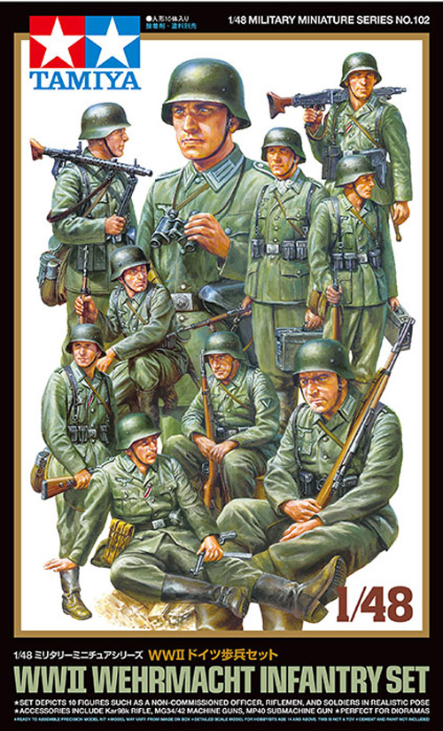 WW2 ドイツ歩兵セット プラモデル (タミヤ 1/48 ミリタリーミニチュアシリーズ No.102) 商品画像