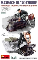 ミニアート 1/35 WW2 ミリタリーミニチュア 3/4号戦車用 マイバッハ HL120 エンジン w/修理工兵